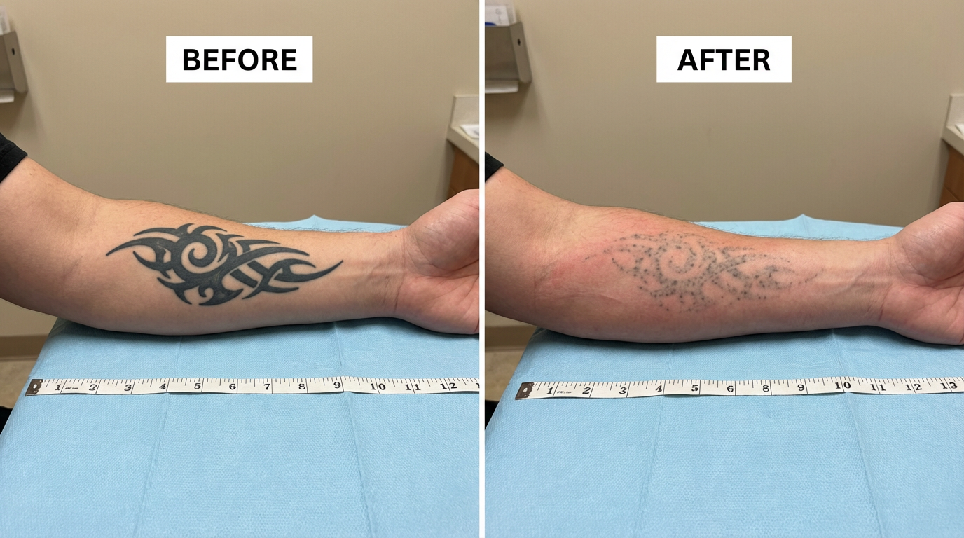 Laser Tattoo Removal - Forearm Before and After